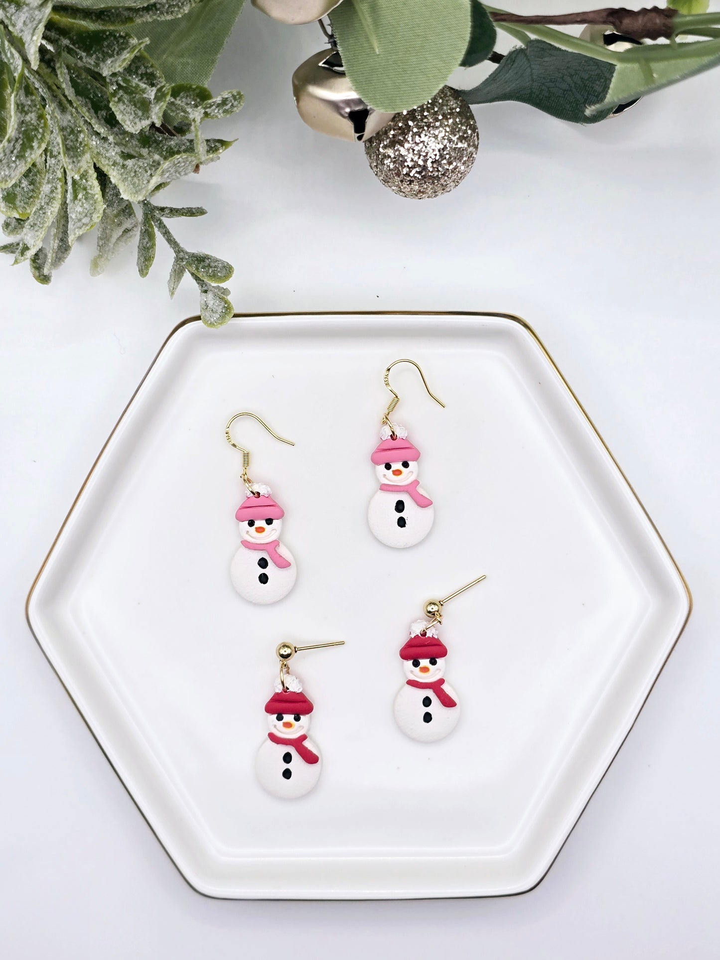 Snow man earrings