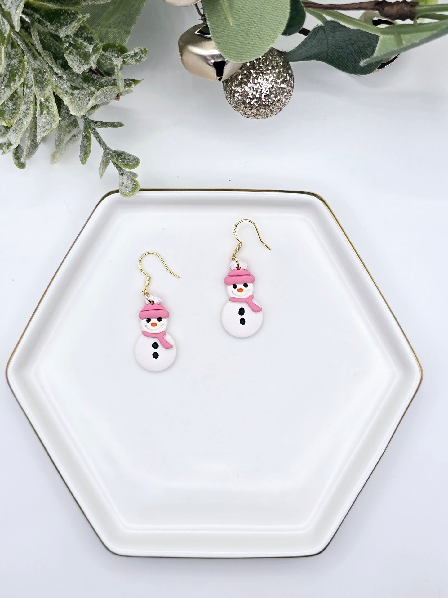 Snow man earrings