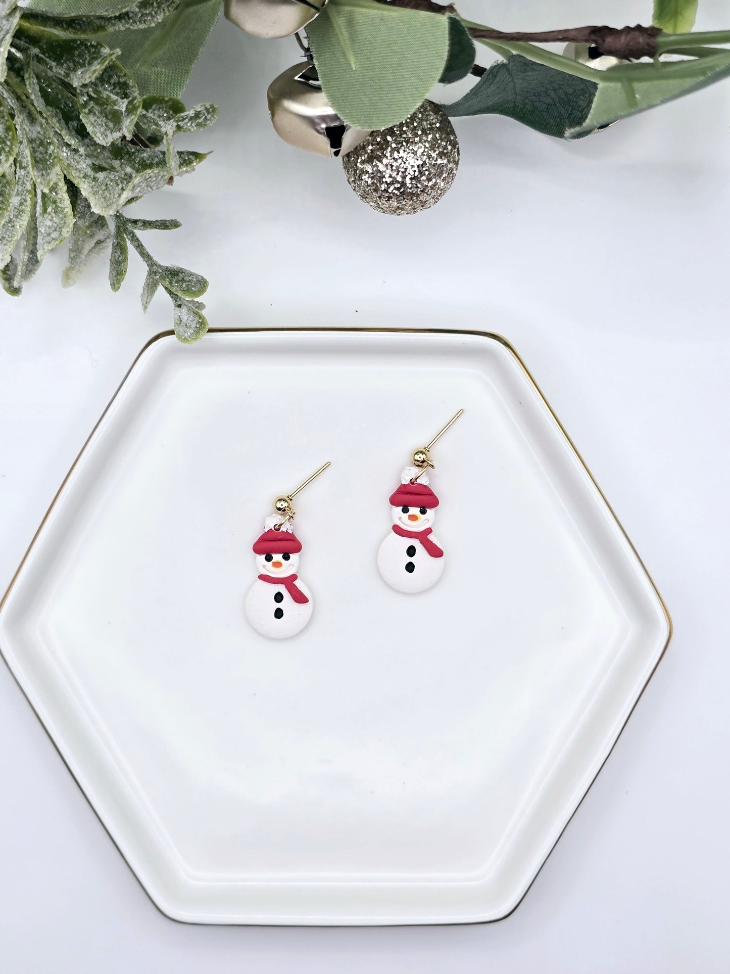 Snow man earrings