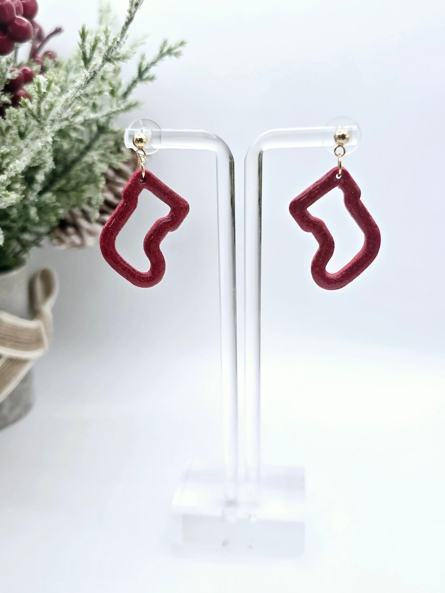 Glitter stocking earrings