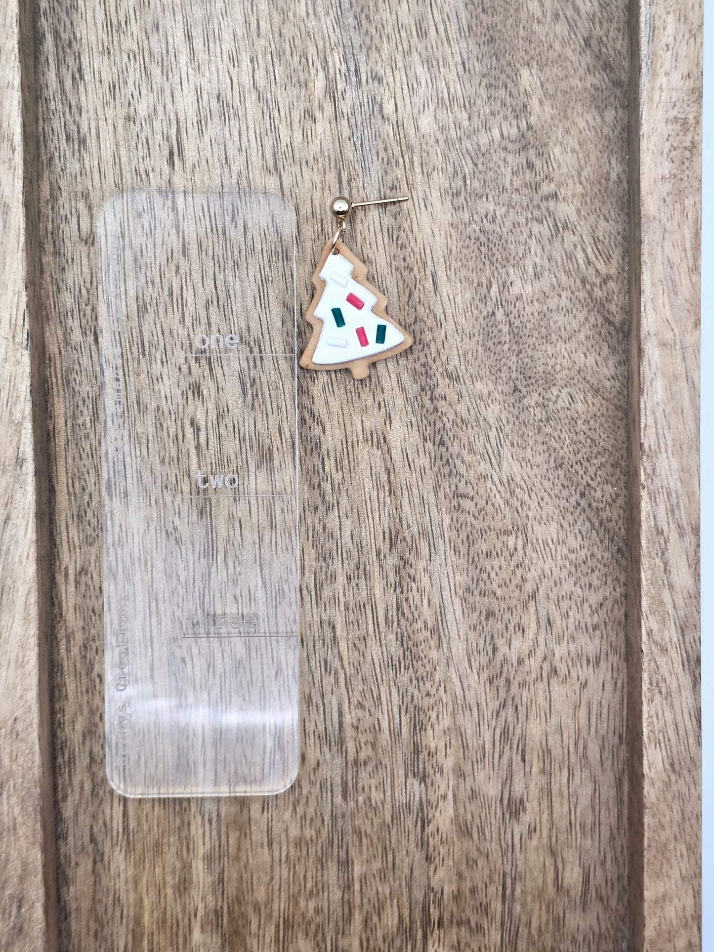 Christmas tree cookie earrings