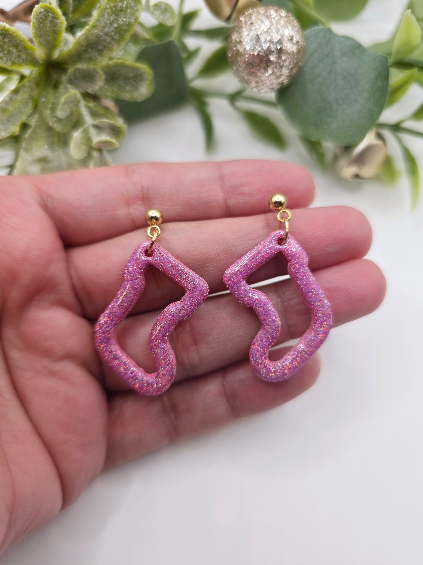 Glitter stocking earrings