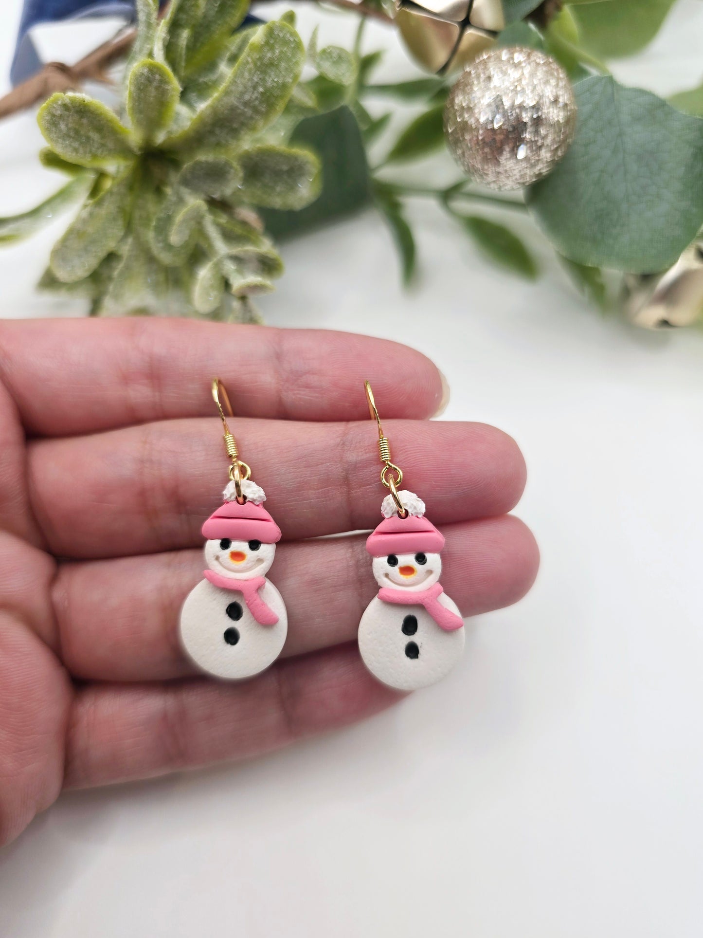 Snow man earrings