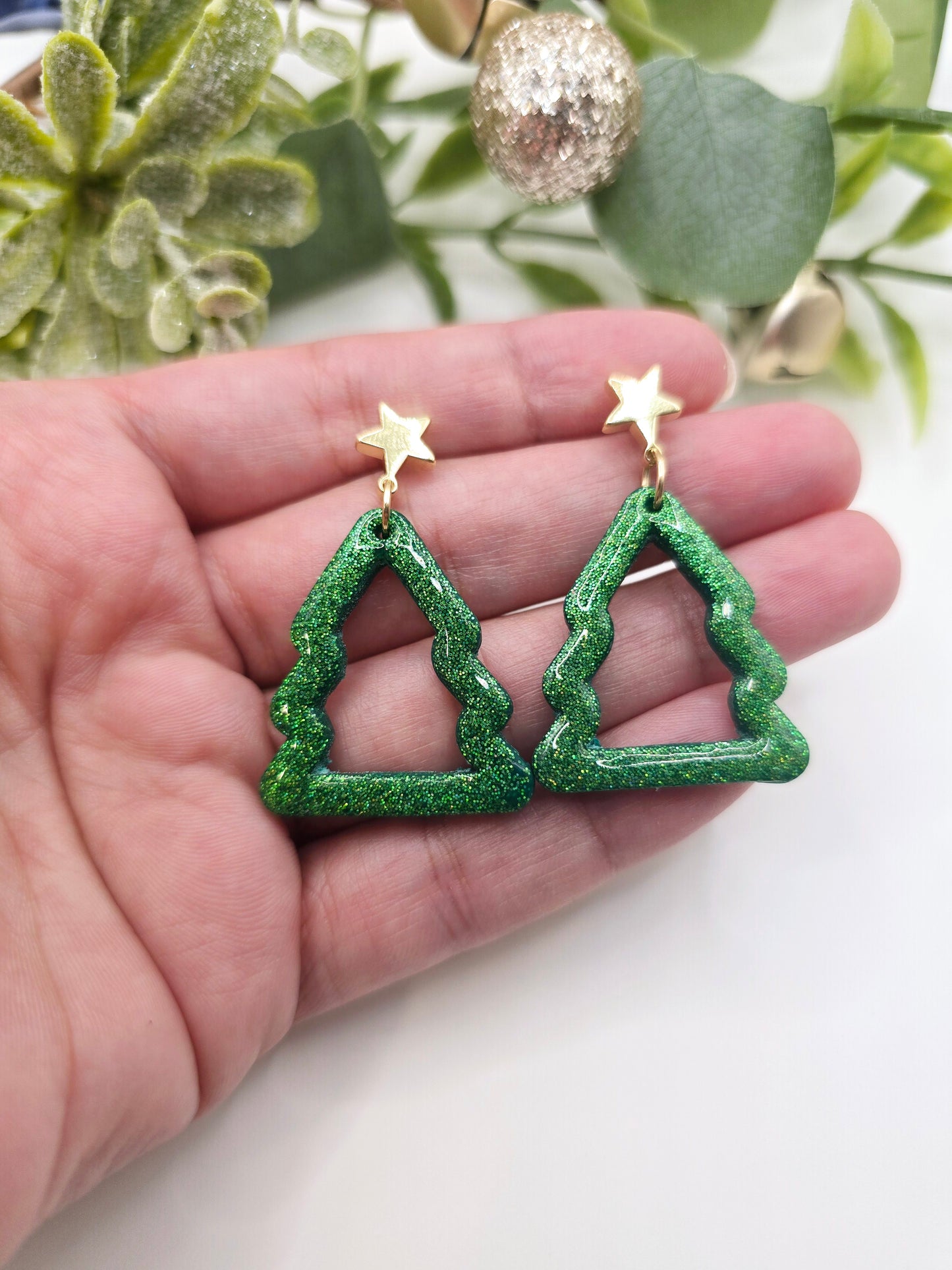 Glitter Christmas tree Dangle