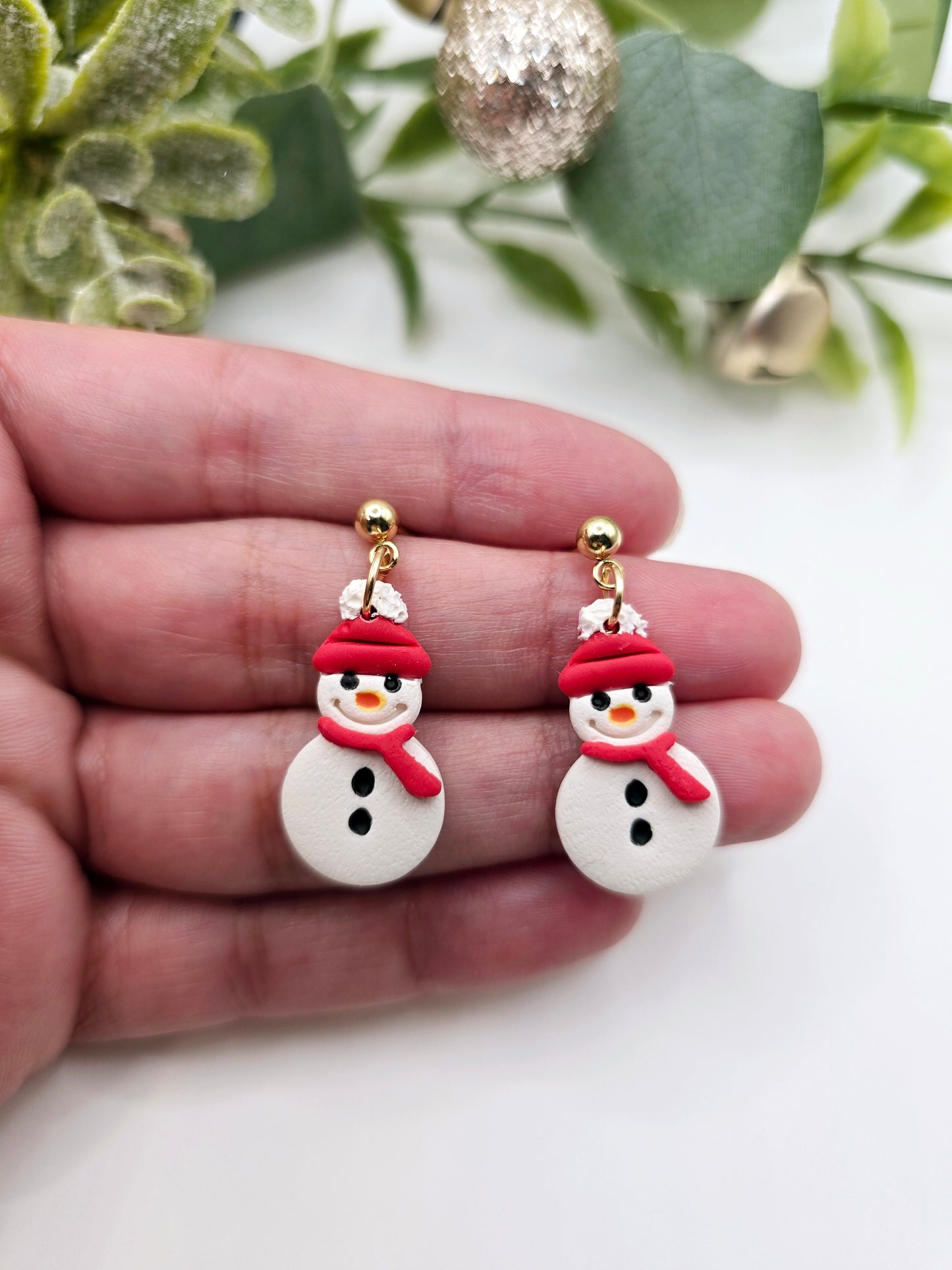 Snow man earrings