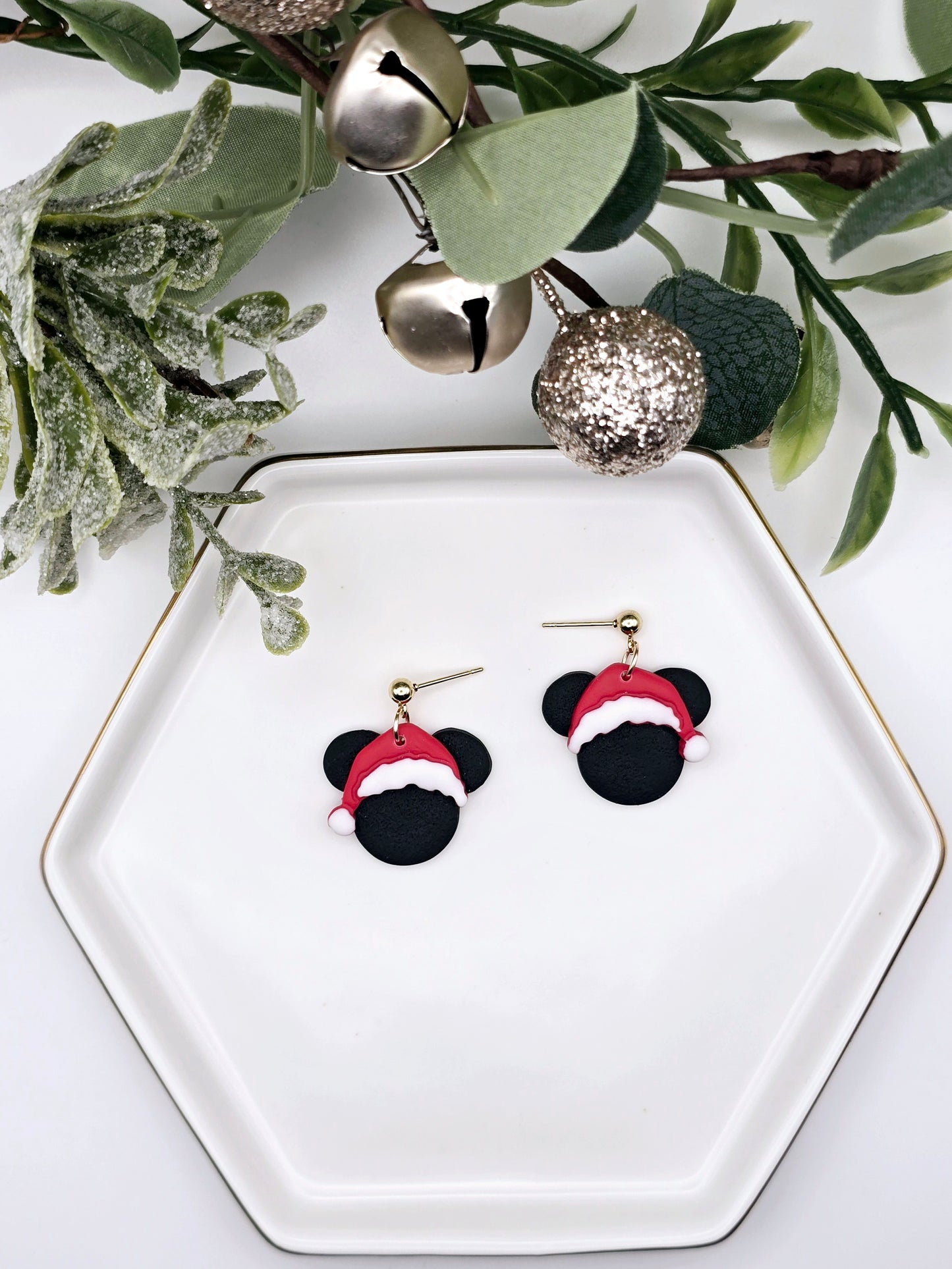 Santa mouse earrings