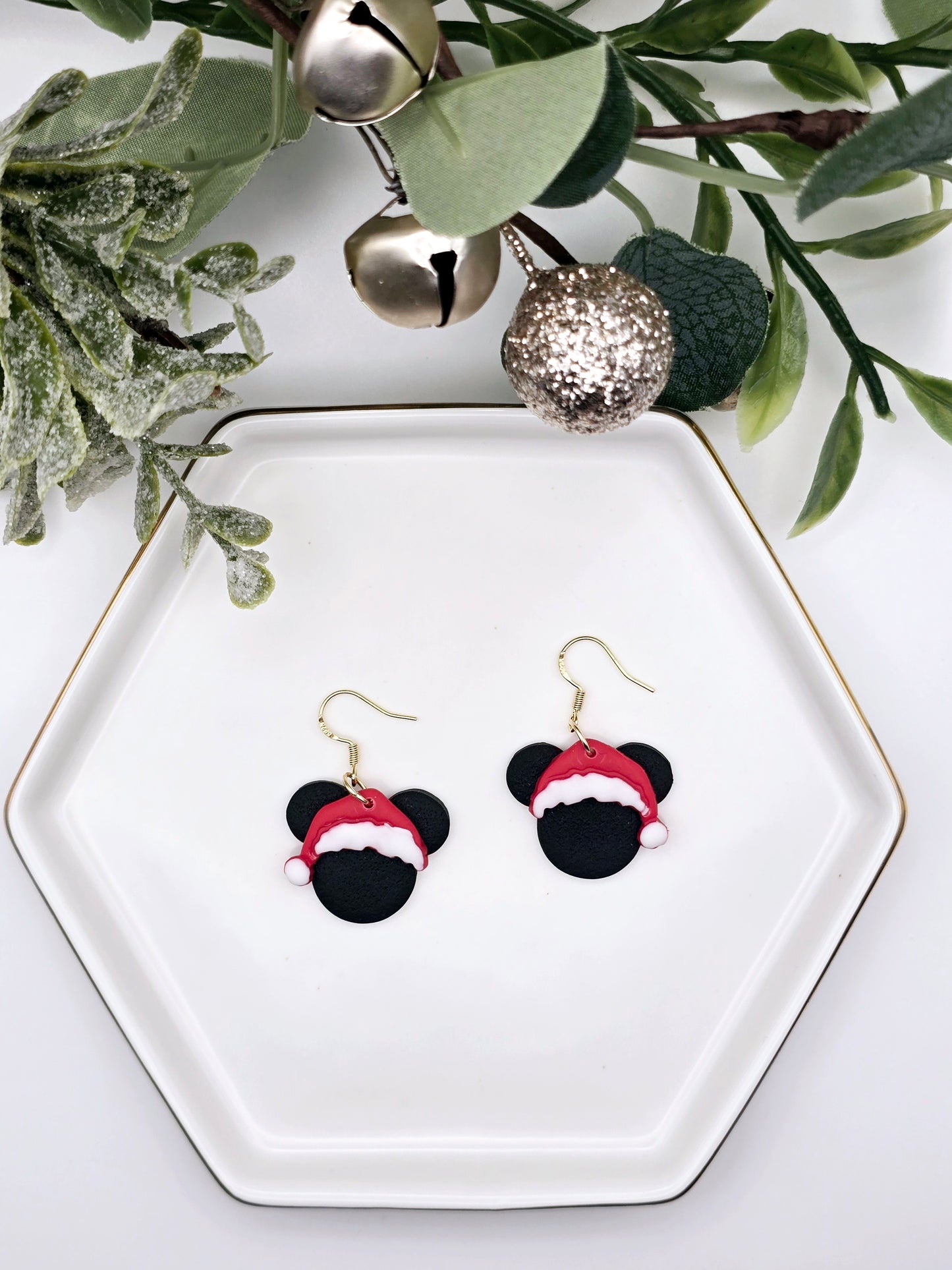 Santa mouse earrings