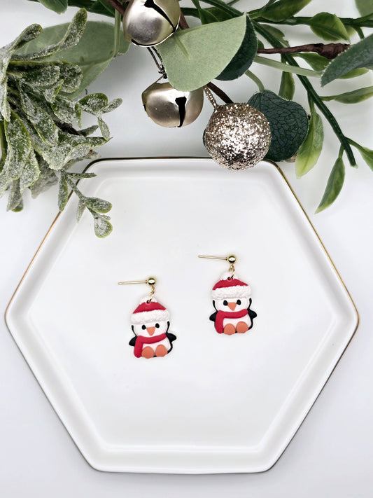 Penguin Christmas earrings