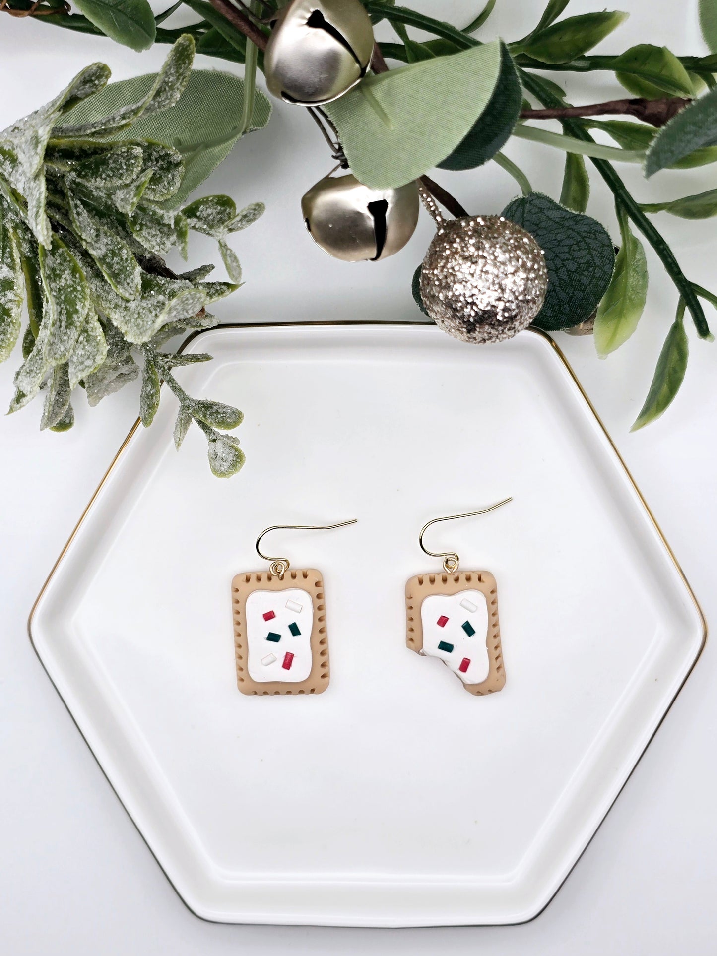 Christmas pop tart earrings