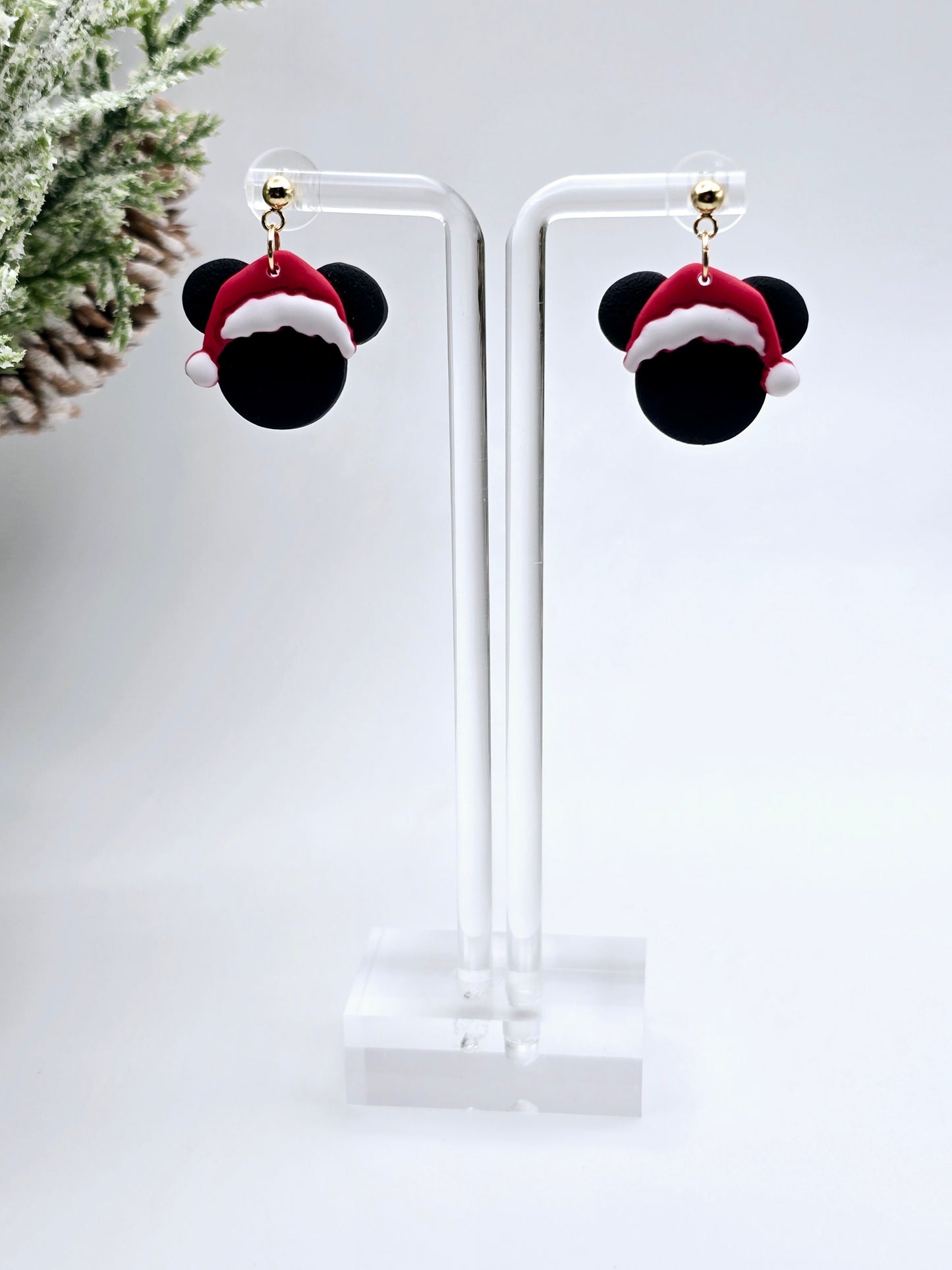 Santa mouse earrings