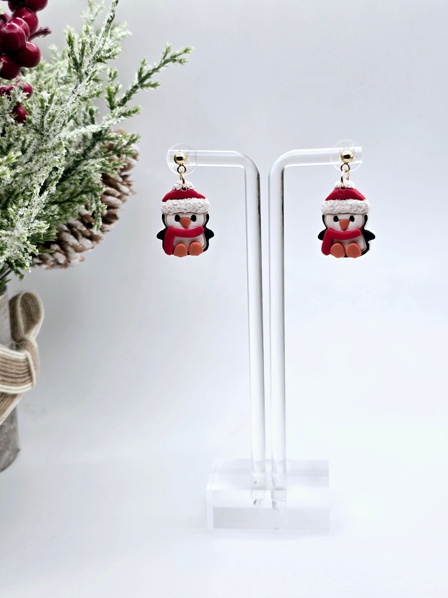 Penguin Christmas earrings