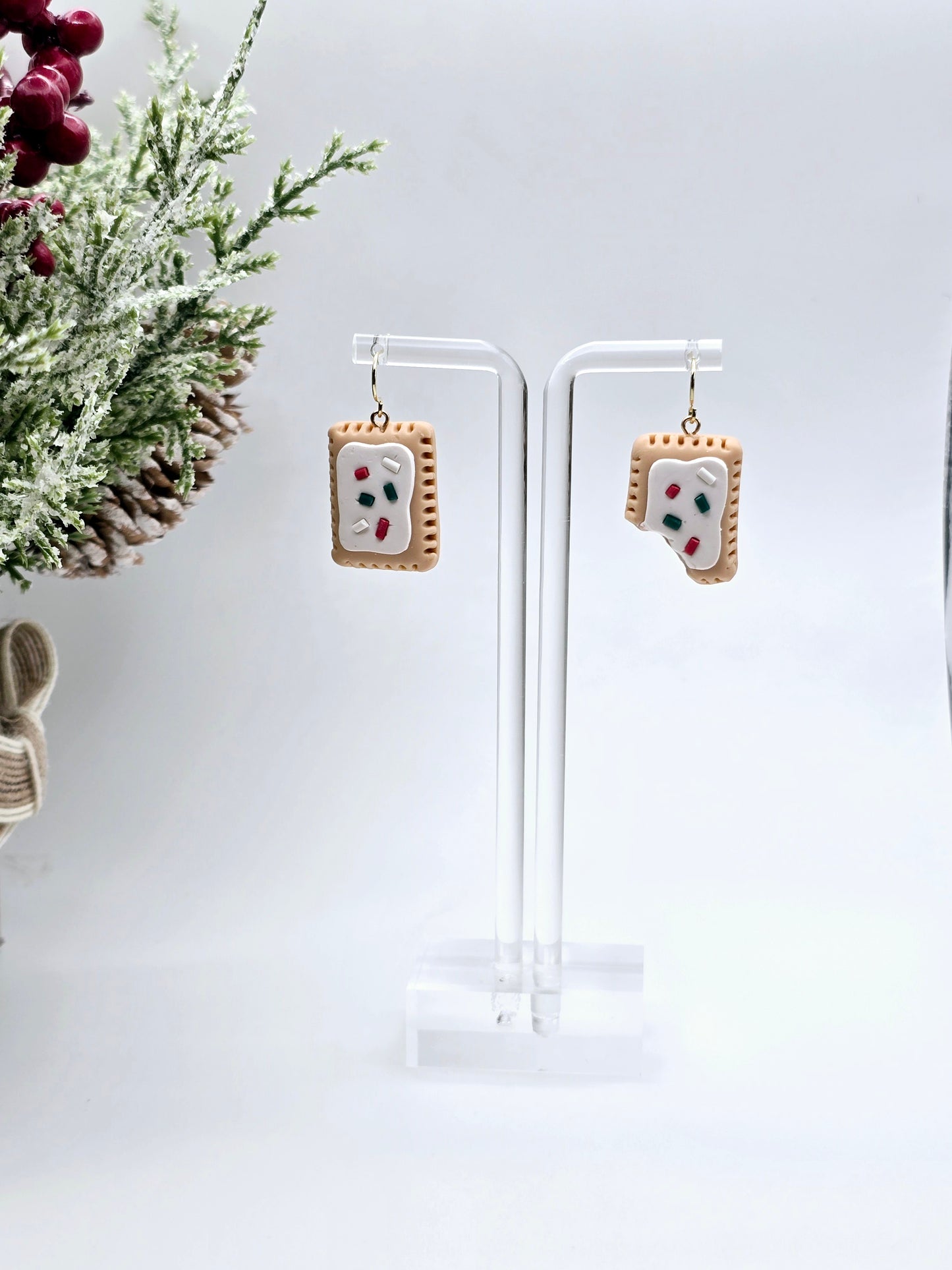 Christmas pop tart earrings