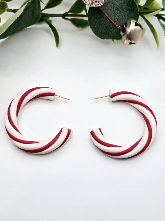 Candy Cane hoops earrings