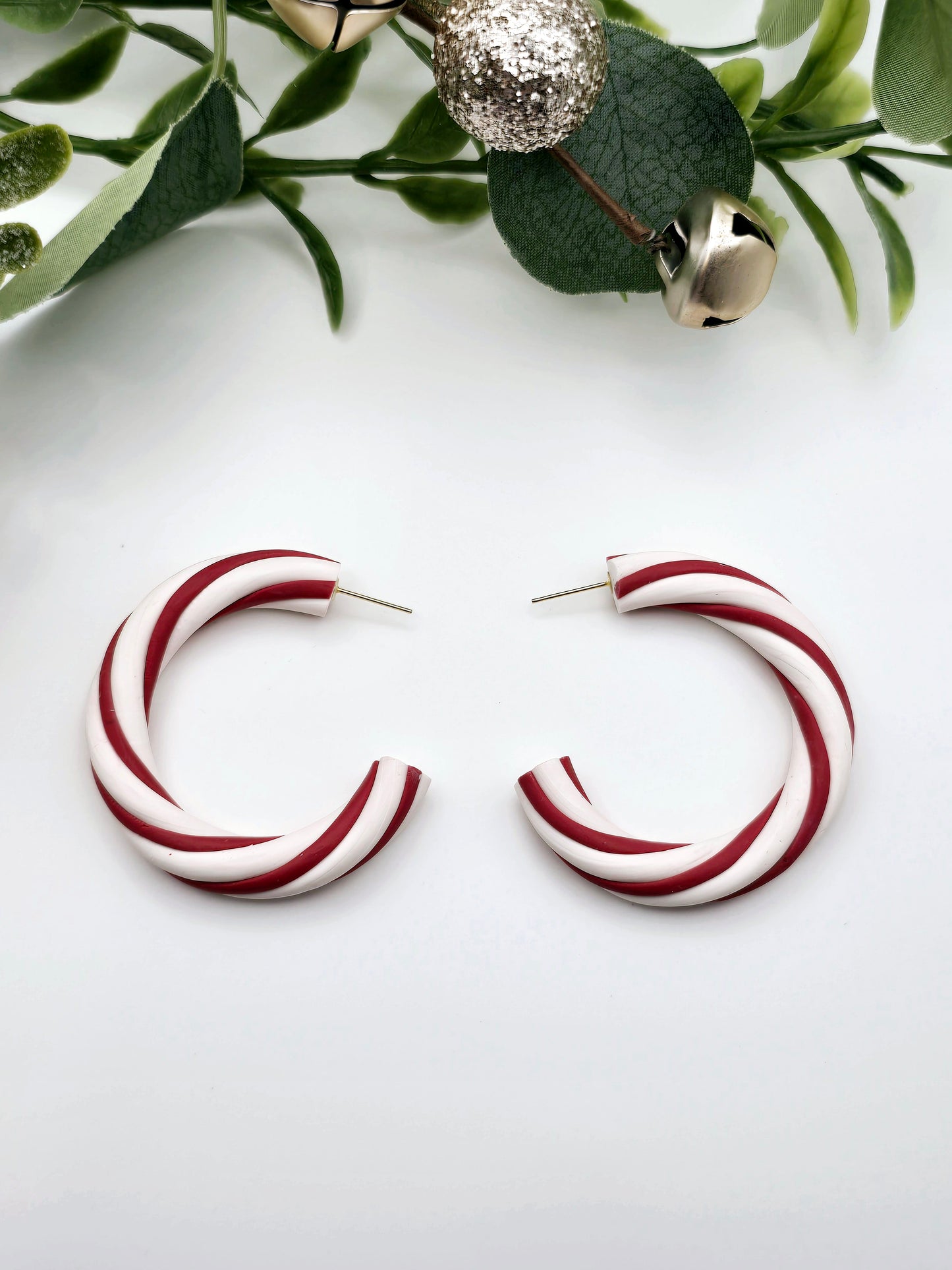 Candy Cane hoops earrings