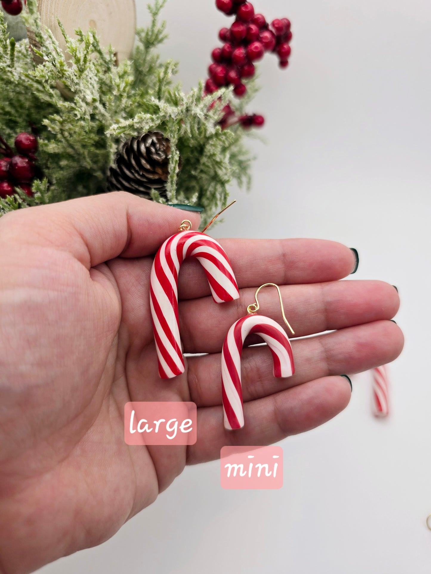 Mother-daughter Candycane earrings