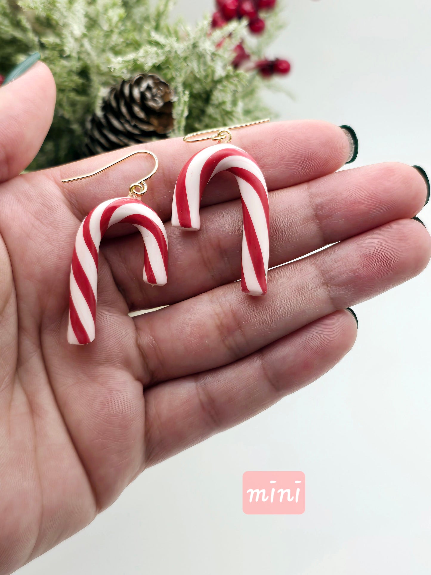 Mother-daughter Candycane earrings