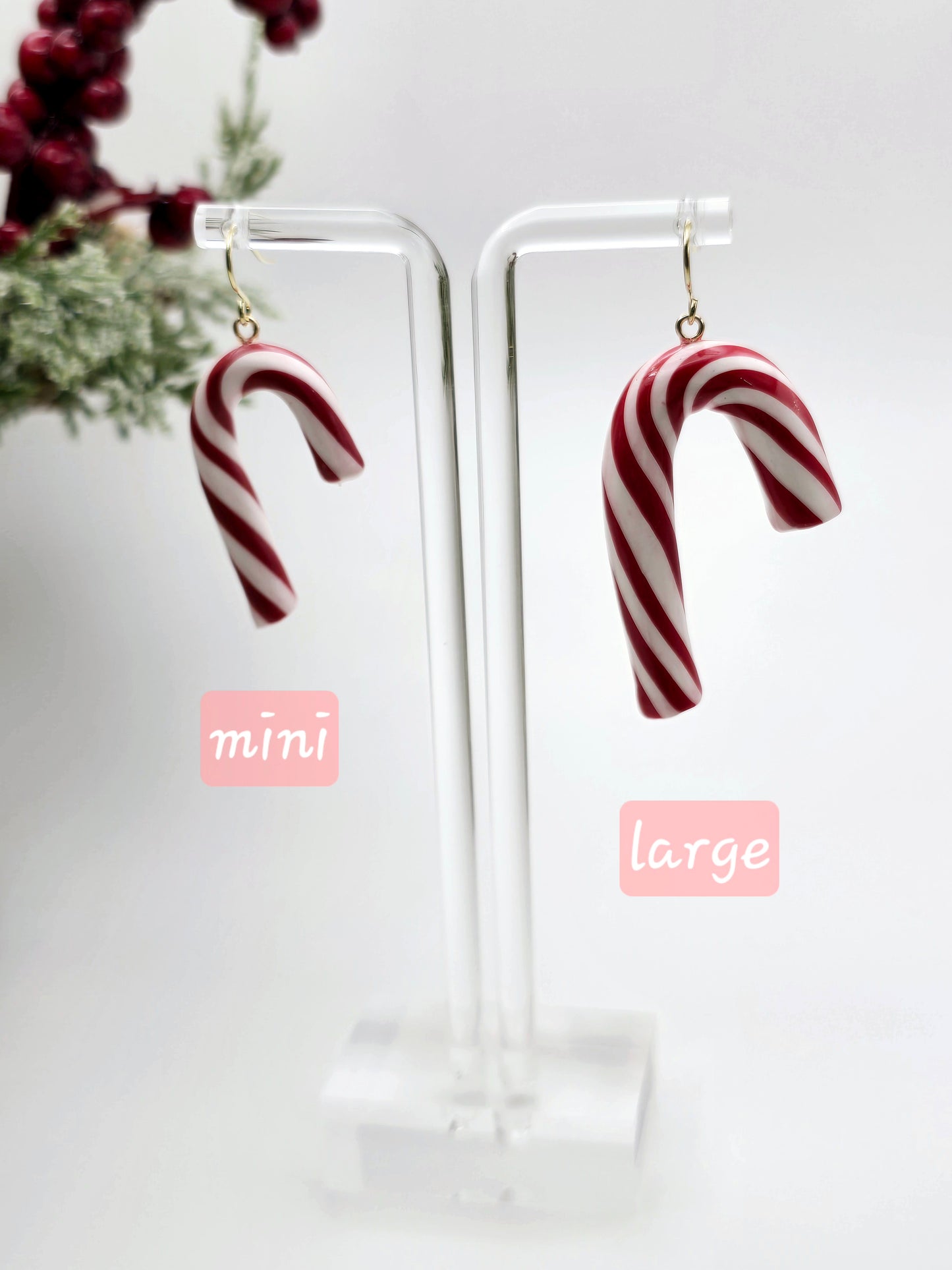 Mother-daughter Candycane earrings