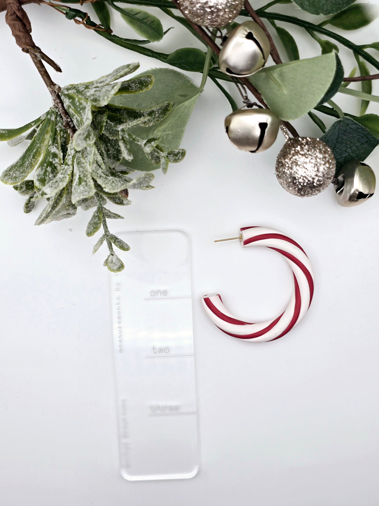 Candy Cane hoops earrings