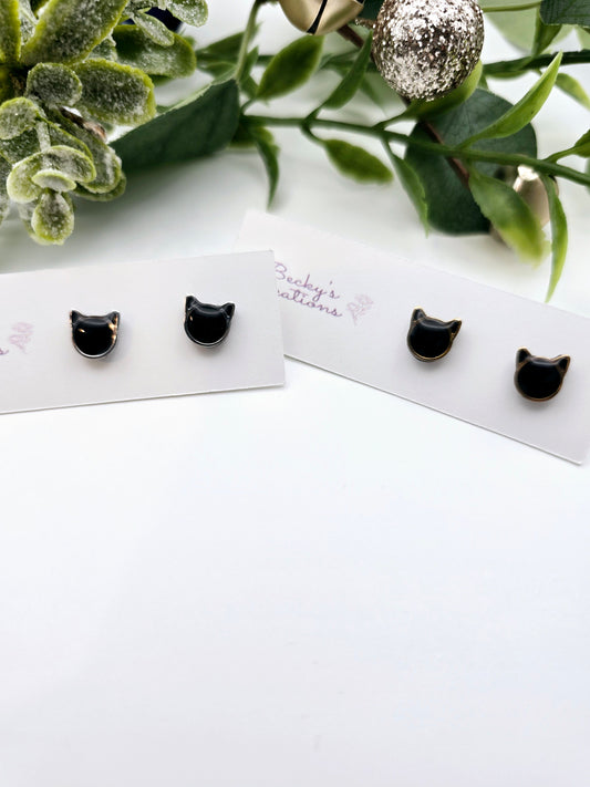 Gold/silver trimmed mini Cat studs