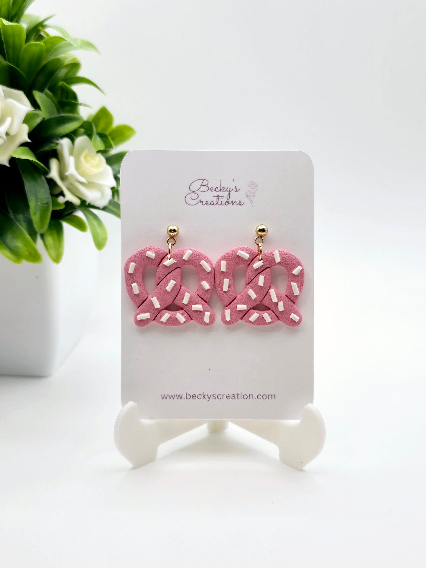 Valentines Pretzel earrings