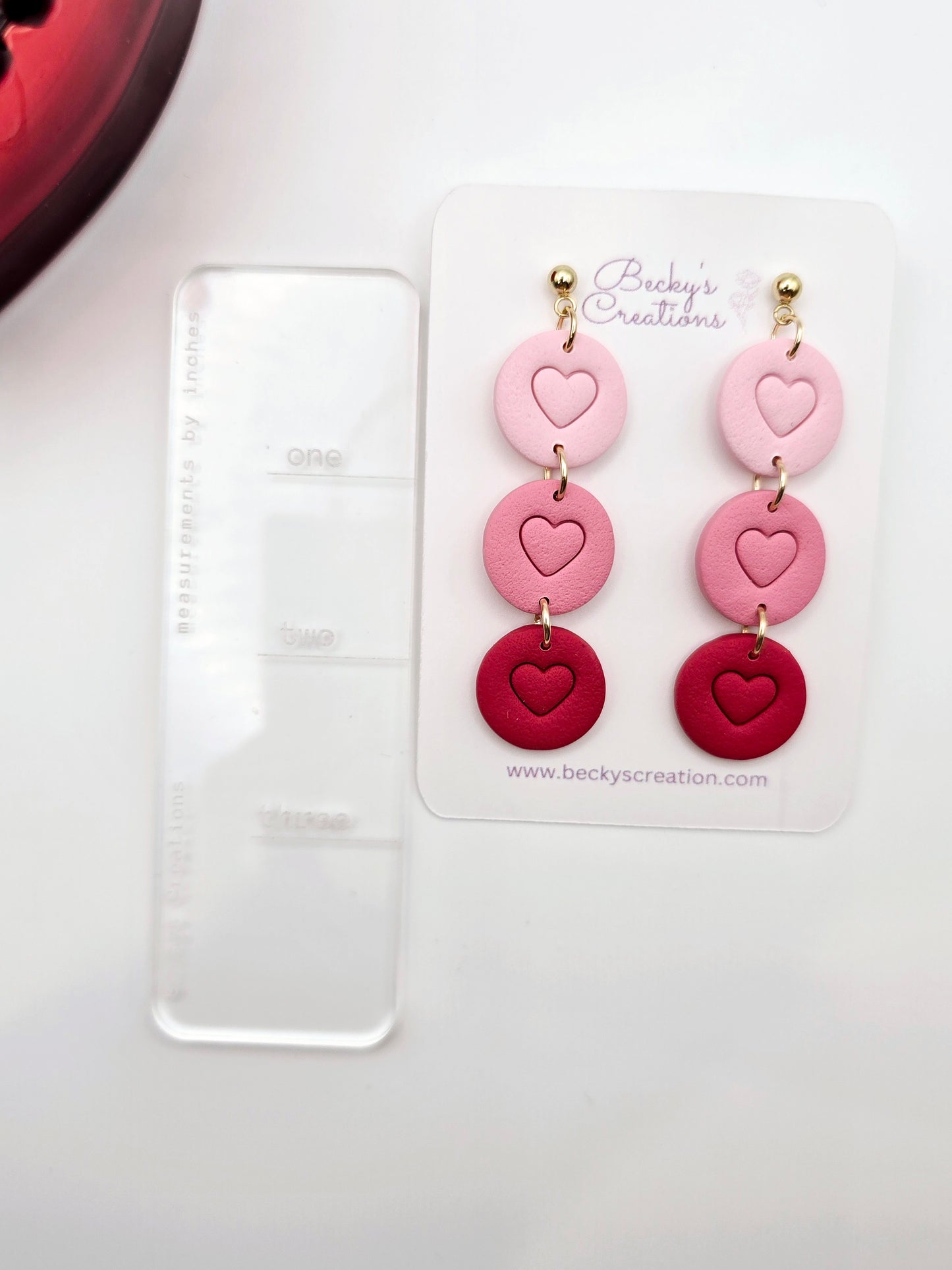 Triple heart valentines earrings