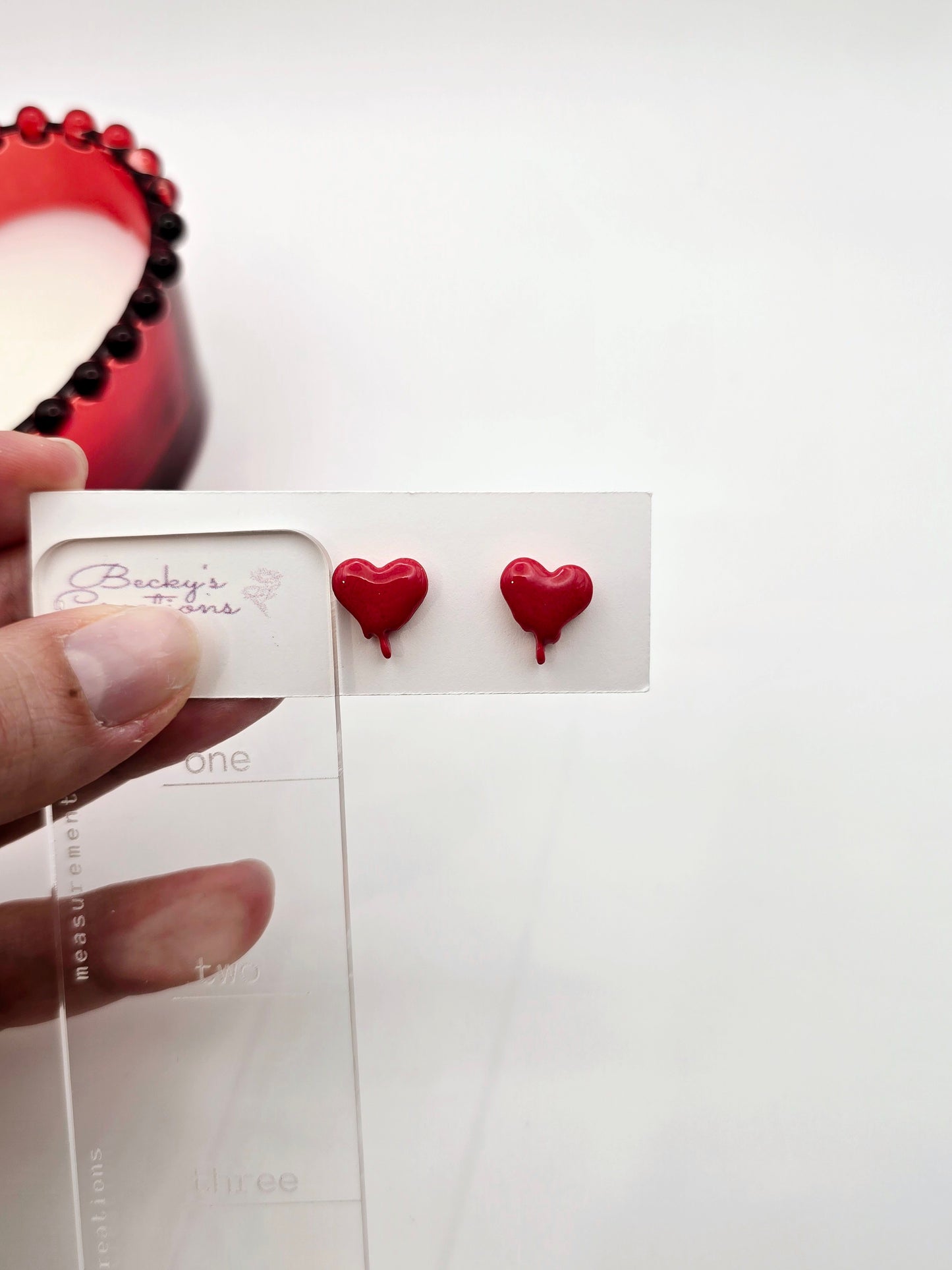 Melting heart studs