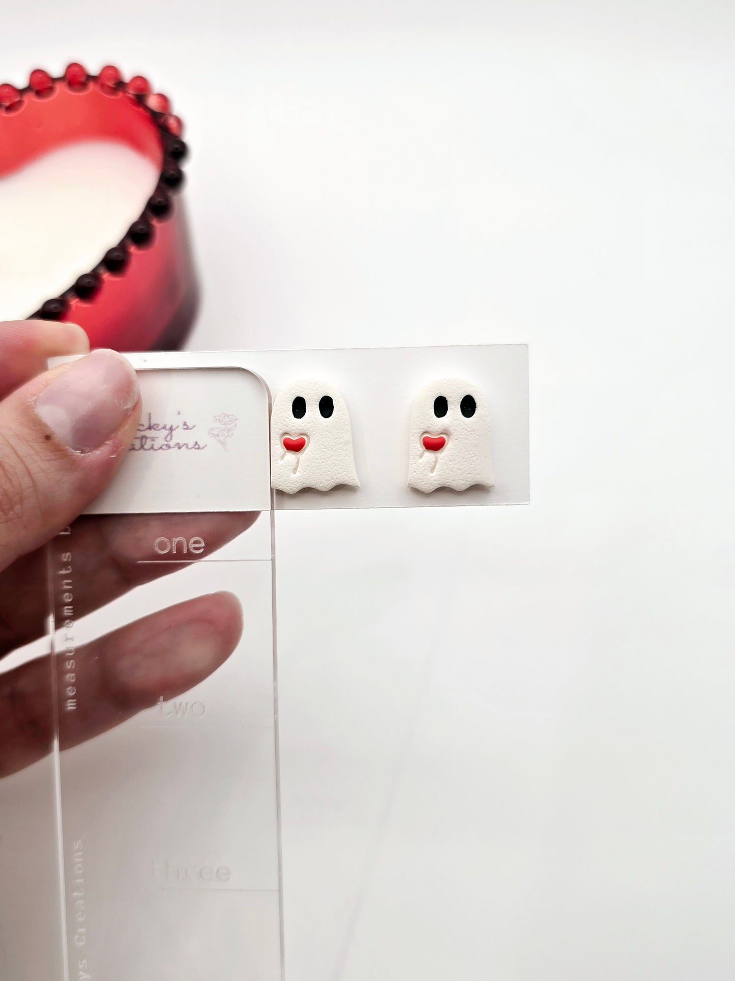 Cute Valentine ghost earrings