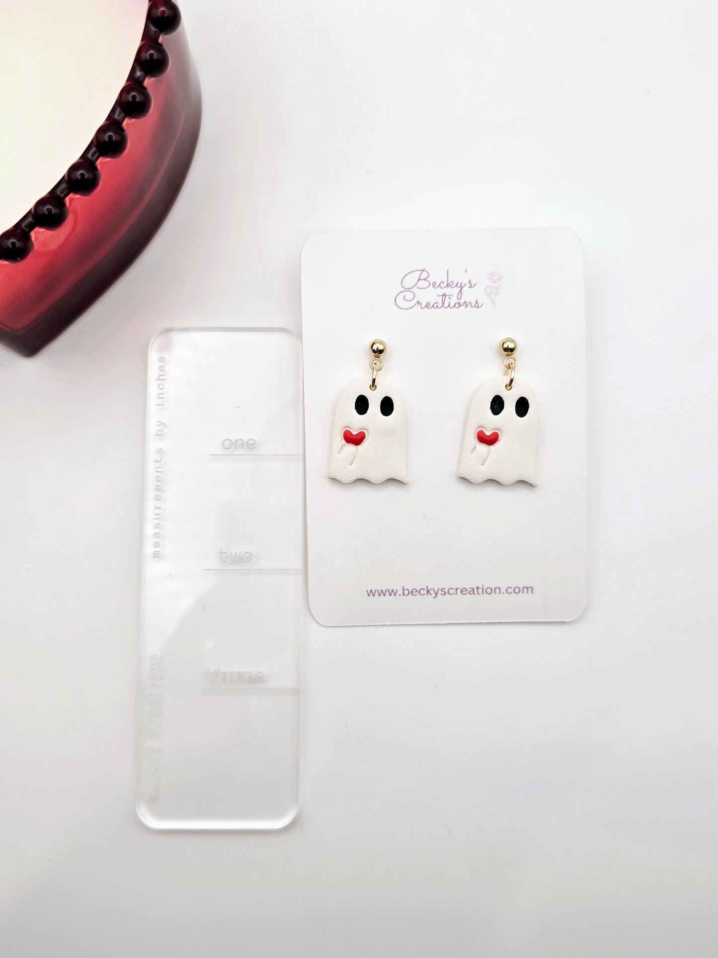 Cute Valentine ghost earrings