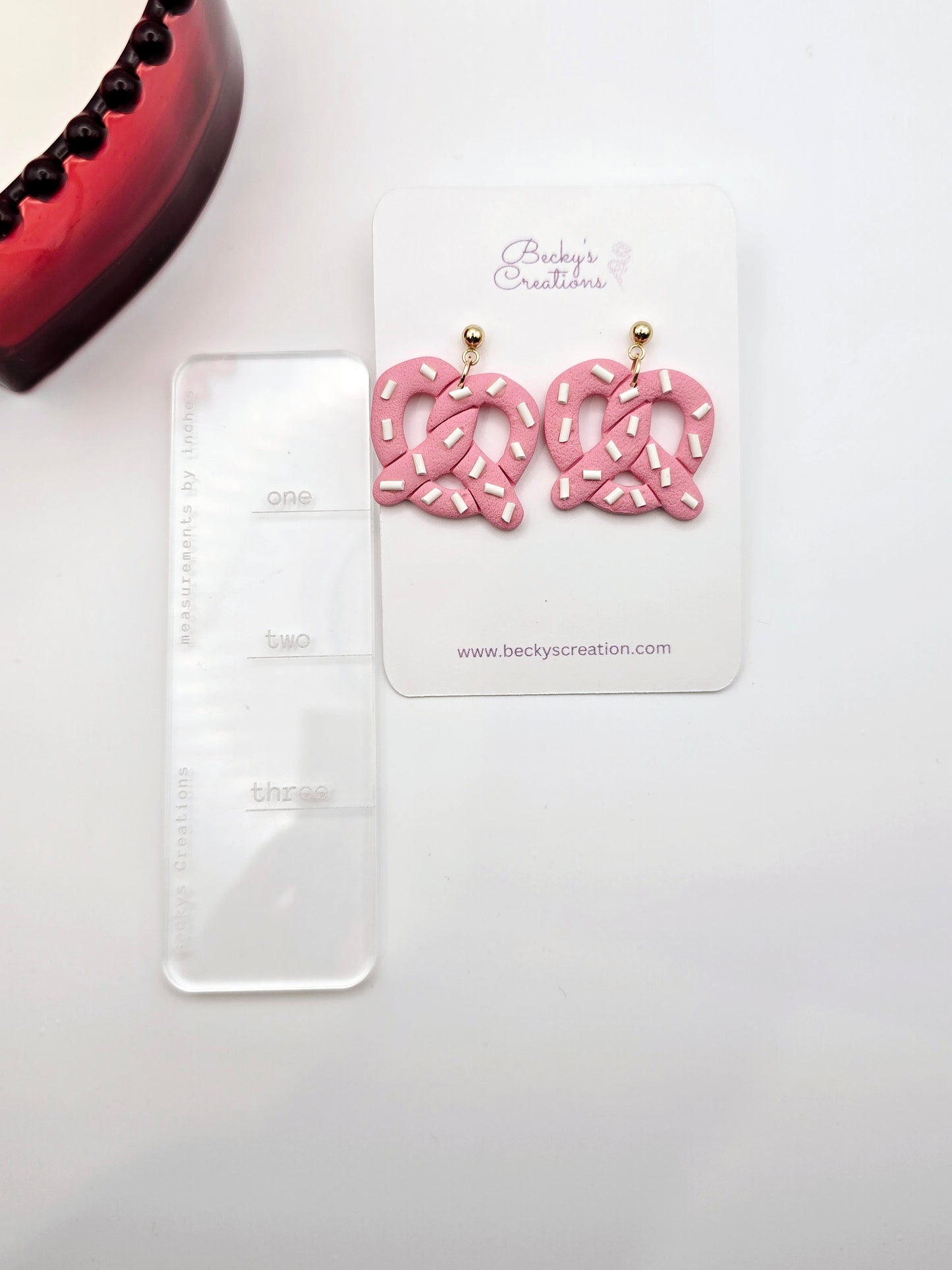 Valentines Pretzel earrings