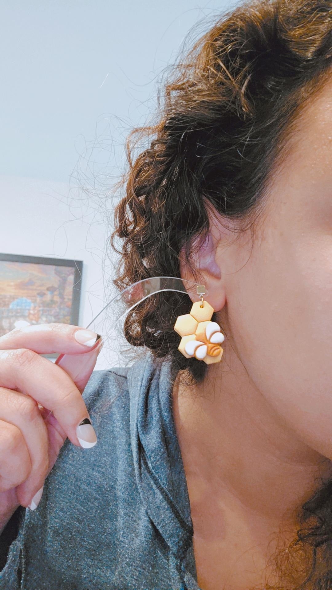 Bee and honey drop earrings