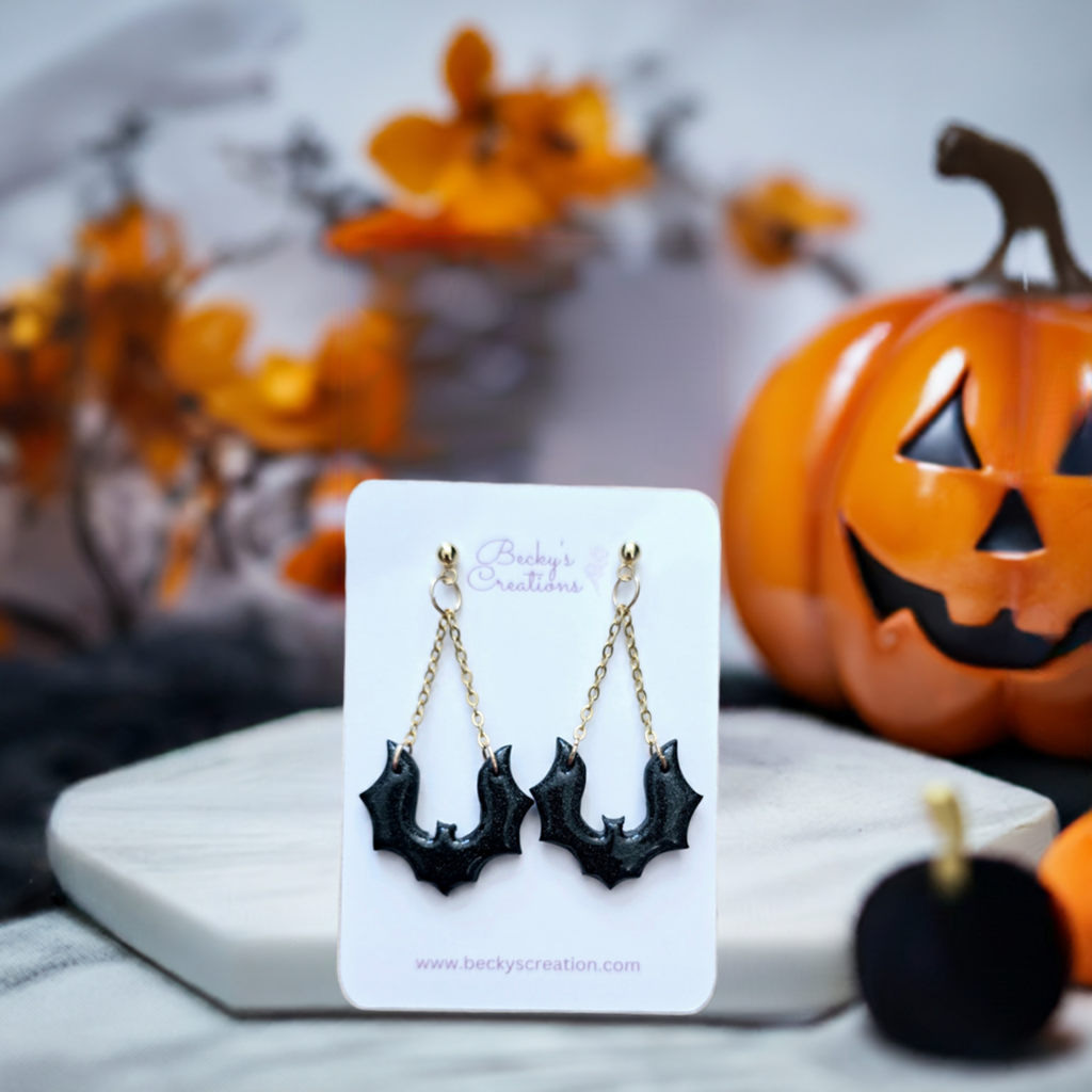 Bat dangle earrings