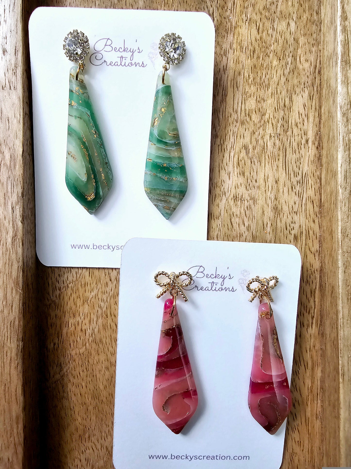 Faux Agate dangle earrings